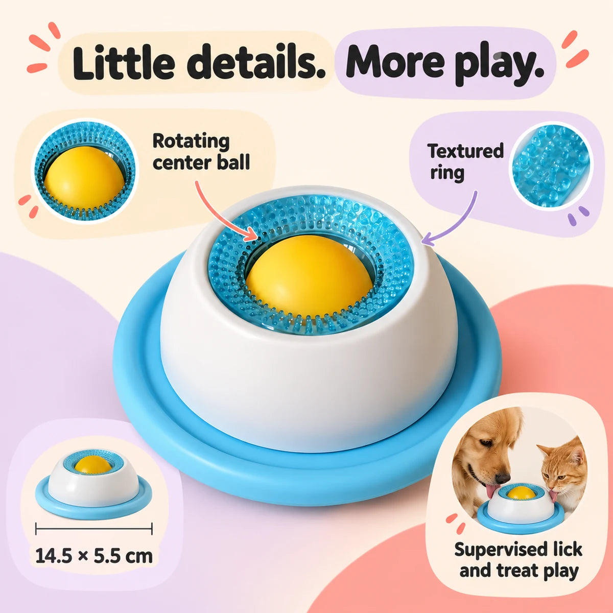 Rotating Lick & Treat Toy for Dogs and Cats