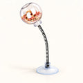 31 cm spring-mounted clear cat treat ball on a circular base on a clean off-white background