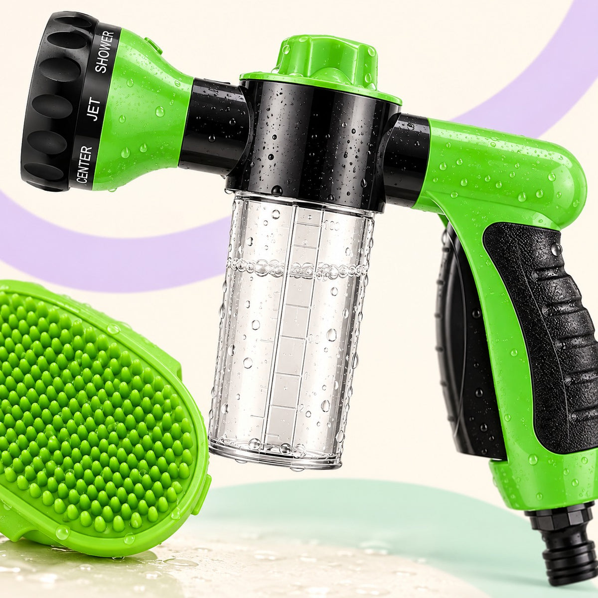 Pet Wash Bath Rubber Brush & Water Sprayer - Dog Cleaning Comb