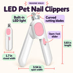 Cat Nail Clipper with LED Light and Nail File - Dog Claw Trimmer & Pet Grooming Tool